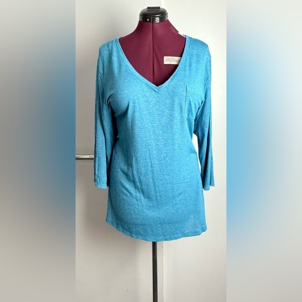 Lane Bryant Blue 3/4 Sleeve Relaxed Tunic